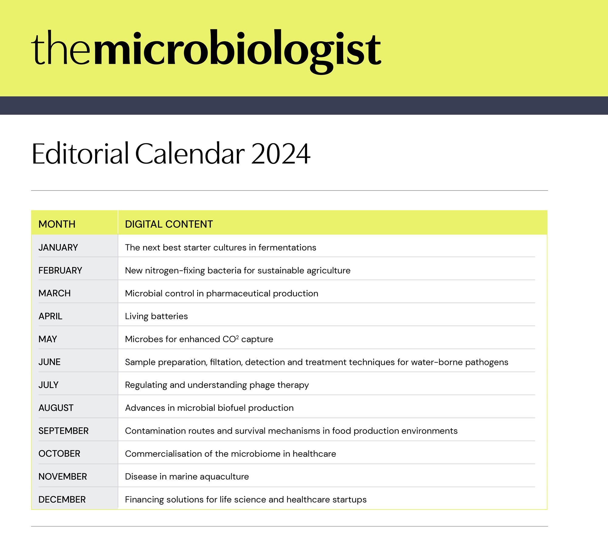 Editorial Calendar 2024